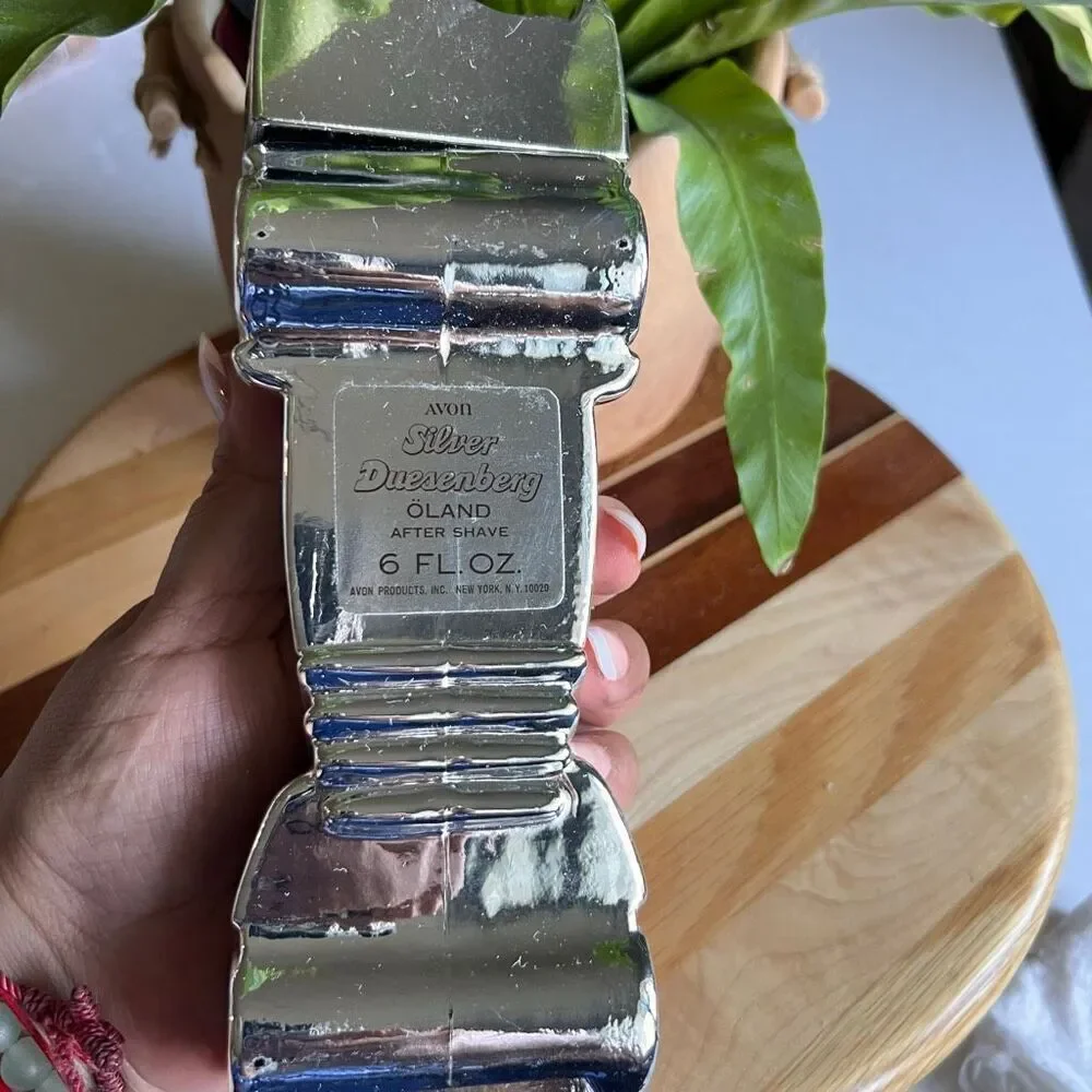 Avon Silver Duesenberg Car Decanter, which was originally marketed for Wild Coun
